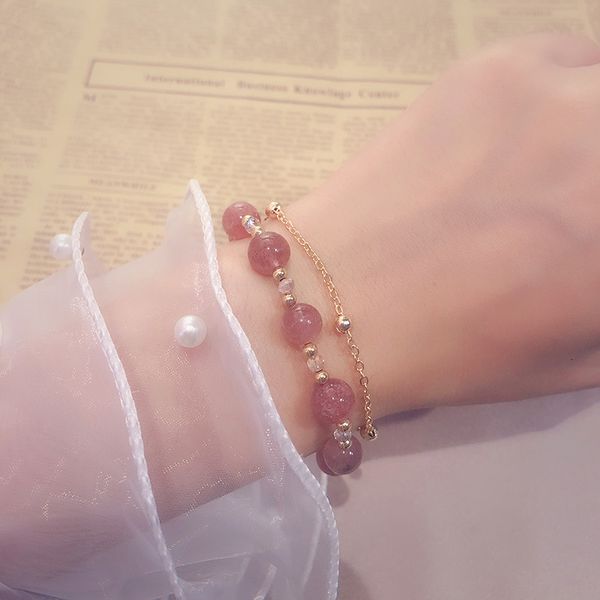 wanghong chaoxiansen fake two piece female metal chain pearl strawberry crystal hand beaded student friend bracelet, Silver
wanghong chaoxiansen fake two piece female metal chain pearl strawberry crystal hand beaded student friend bracelet, Silver