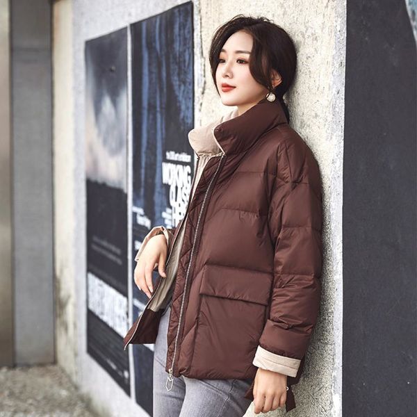 fitaylor new women white duck down jacket winter stand collar loose down coat female warm short snow outwear c1204, Black
fitaylor new women white duck down jacket winter stand collar loose down coat female warm short snow outwear c1204, Black