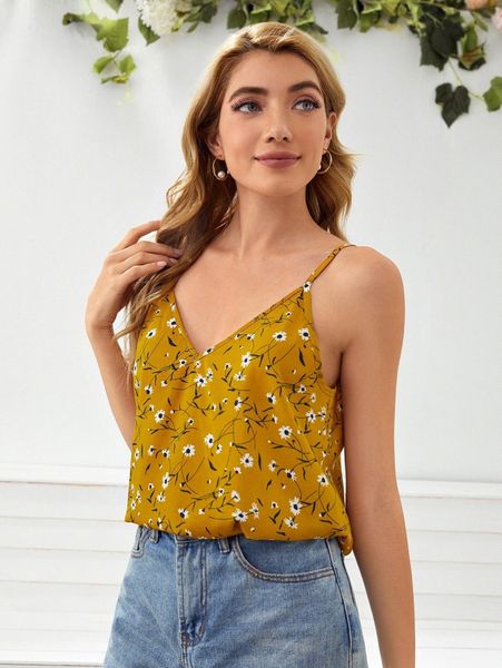 ditsy floral cami v2bl#, White
