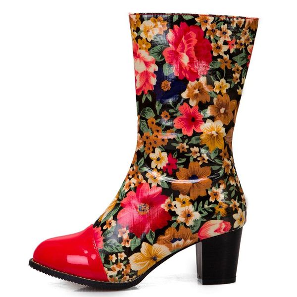 fashion floral boots women 2020 new zipper medium heel mid-calf boots ladies flower autumn winter shoes women large size 34-48, Black
fashion floral boots women 2020 new zipper medium heel mid-calf boots ladies flower autumn winter shoes women large size 34-48, Black