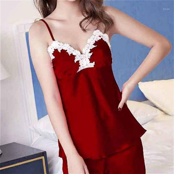 women's sleepwear women's silk sling pajamas fashion girls lace ladies pajama shorts summer woman home clothes suit1, Black;red
women's sleepwear women's silk sling pajamas fashion girls lace ladies pajama shorts summer woman home clothes suit1, Black;red
