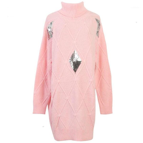 winter long sweater 2019 fashion turtleneck rhombus plaid sequins sweater pink high neck knitted oversized jumper knitwear y8721, White;black
winter long sweater 2019 fashion turtleneck rhombus plaid sequins sweater pink high neck knitted oversized jumper knitwear y8721, White;black