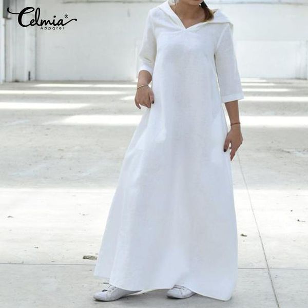 2019 summer celmia women dress plus size solid 3/4 sleeve hooded linen long maxi shirt dress femme holiday vestidos oversized1, Black;gray
2019 summer celmia women dress plus size solid 3/4 sleeve hooded linen long maxi shirt dress femme holiday vestidos oversized1, Black;gray