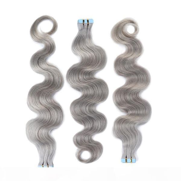 european remy tape hair extensions 2.5grams pcs 40pcs set gray body wave human hair extension, Black
european remy tape hair extensions 2.5grams pcs 40pcs set gray body wave human hair extension, Black