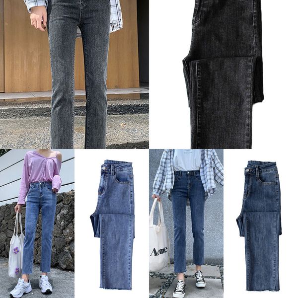 2021 women simple loose straight ankle-length jeans casual lady high waist gray blue cotton denim pants plus sizs trousers y1214
2021 women simple loose straight ankle-length jeans casual lady high waist gray blue cotton denim pants plus sizs trousers y1214