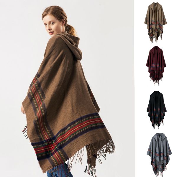 women cashmere pashmina fringed poncho cardigan scarf with hat lady winter warm scarves cape shawl blankets cloak coat sweater 4 colors, Blue;gray
women cashmere pashmina fringed poncho cardigan scarf with hat lady winter warm scarves cape shawl blankets cloak coat sweater 4 colors, Blue;gray