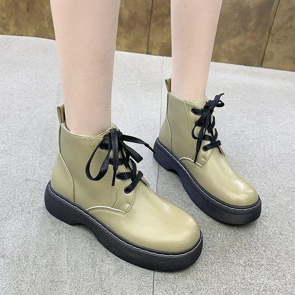 boots 2021 leather women's shoes thick sole lace up spring autumn short ankle for women motorcycle botines mujer, Black
boots 2021 leather women's shoes thick sole lace up spring autumn short ankle for women motorcycle botines mujer, Black