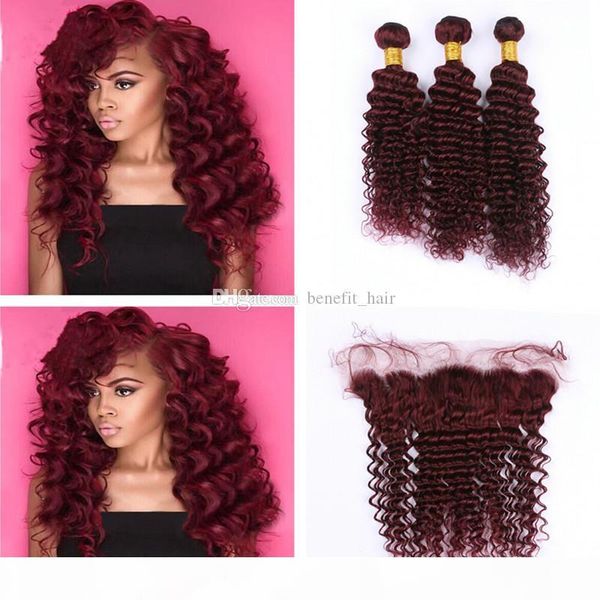 deep wave wine red 99j hair weaves with lace frontal 4pcs lot 99j ear to ear frontal with deep curly hair 3bundles, Black;brown
deep wave wine red 99j hair weaves with lace frontal 4pcs lot 99j ear to ear frontal with deep curly hair 3bundles, Black;brown