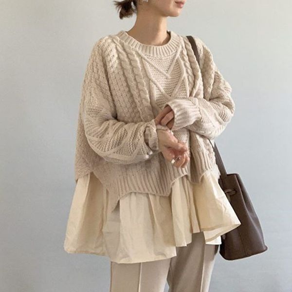 fall/winter new style round neck pullover regular loose sweater trendy casual student daily sweater outer wear japanese 201120, White;black
fall/winter new style round neck pullover regular loose sweater trendy casual student daily sweater outer wear japanese 201120, White;black