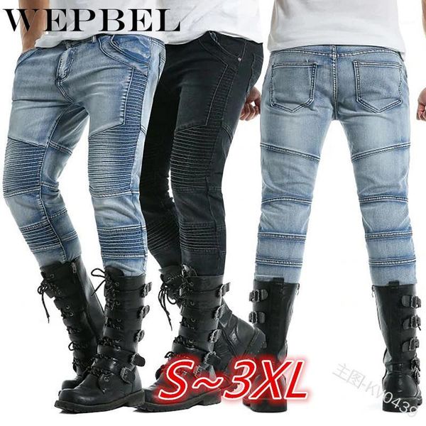 wepbel mens vintage skinny jeans runway ruched slim elastic jeans denim biker1, Blue
wepbel mens vintage skinny jeans runway ruched slim elastic jeans denim biker1, Blue