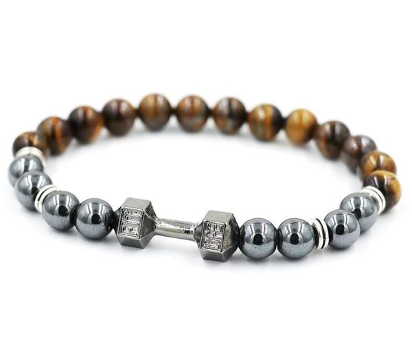bppccr iron gall stone tiger eye antique gold color barbell jewelry male female fit life dumbbell beads bracelets pulsera, Black
bppccr iron gall stone tiger eye antique gold color barbell jewelry male female fit life dumbbell beads bracelets pulsera, Black