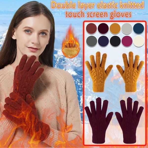 Women Men Winter Mittens Touchscreen Full Finger Glove Knit Wool Lined with Non-Slip Silicone Festival Unisex Gloves Gift #YL51, Blue;gray
Women Men Winter Mittens Touchscreen Full Finger Glove Knit Wool Lined with Non-Slip Silicone Festival Unisex Gloves Gift #YL51, Blue;gray