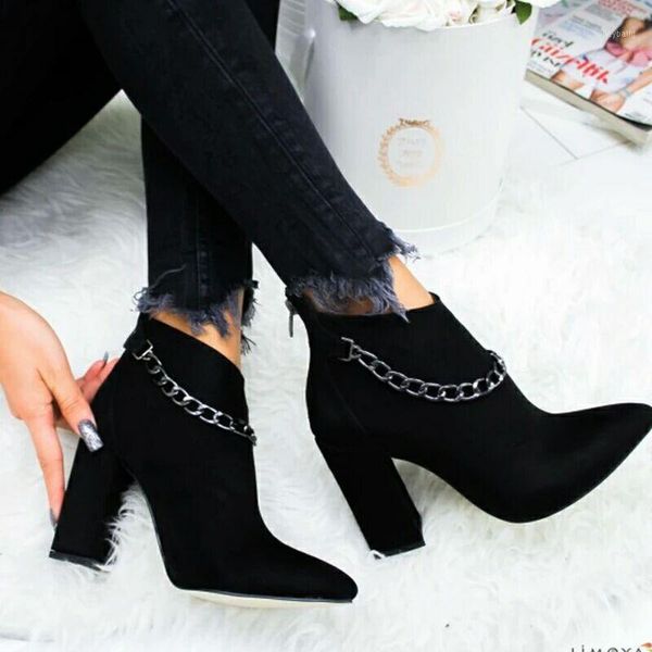 ankle boots for women pointed toe ladies booties autumn winter chunky high heels punk boots botas mujer big size1, Black
ankle boots for women pointed toe ladies booties autumn winter chunky high heels punk boots botas mujer big size1, Black