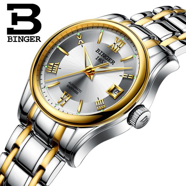 women automatic business watches mechanical self-winding full steel bracelet watch retro roman dress saphir wrist watch calendar t200420, Slivery;brown
women automatic business watches mechanical self-winding full steel bracelet watch retro roman dress saphir wrist watch calendar t200420, Slivery;brown