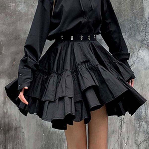 skirts fashion black small ring belt high waist stitching ruffle irregular woman skirt casual wild simple tide autumn tv931
skirts fashion black small ring belt high waist stitching ruffle irregular woman skirt casual wild simple tide autumn tv931