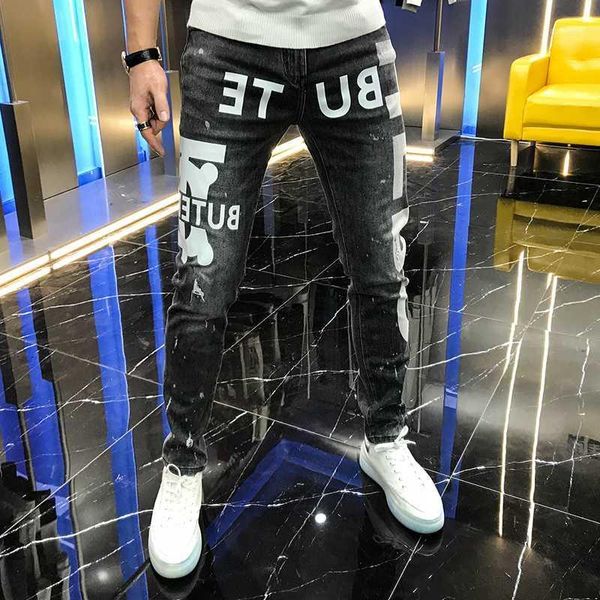 2020 men's autumn jeans fashion personality letter printing elastic handsome small leg pants youth mid waist pants fashion brand1, Blue
2020 men's autumn jeans fashion personality letter printing elastic handsome small leg pants youth mid waist pants fashion brand1, Blue