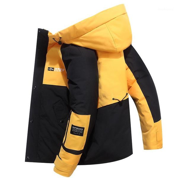 new arrival fashion streetwear men's hooded winter jacket patchwork windproof keep warm white duck down coats for male parka man1, Black
new arrival fashion streetwear men's hooded winter jacket patchwork windproof keep warm white duck down coats for male parka man1, Black