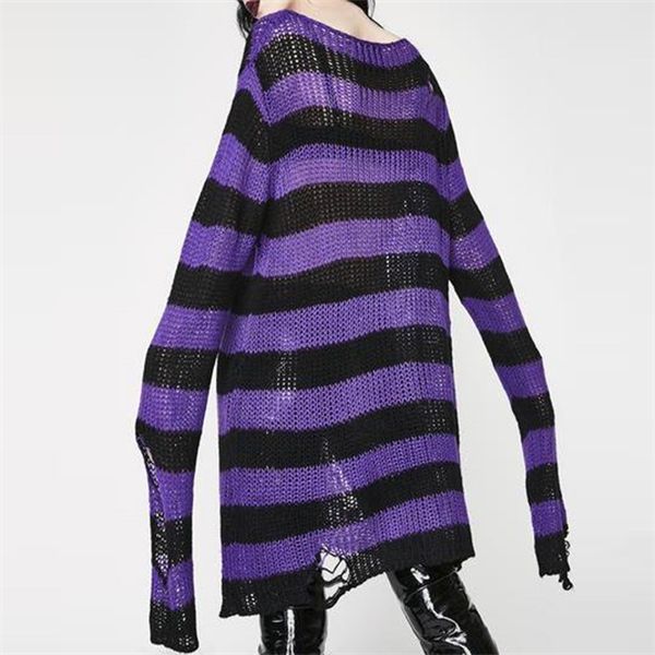 halloween 200 gothic knitted sweater women long pullovers striped loose winter ripped plus size sweaters jumpers mujer jersey q1217, White;black
halloween 200 gothic knitted sweater women long pullovers striped loose winter ripped plus size sweaters jumpers mujer jersey q1217, White;black