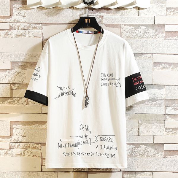 2021 new summer short sleeves harajuku korea black white t-shirt streetwear one piece hip hop punk men tees tshirt clothes 9z6w, White;black
2021 new summer short sleeves harajuku korea black white t-shirt streetwear one piece hip hop punk men tees tshirt clothes 9z6w, White;black