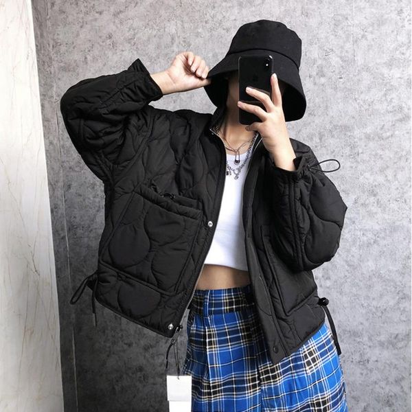 stand collar long sleeve argyle cotton woman jacket short zipper loose parkas coat 2021 winter outwear fashion streetwear, Black;brown
stand collar long sleeve argyle cotton woman jacket short zipper loose parkas coat 2021 winter outwear fashion streetwear, Black;brown