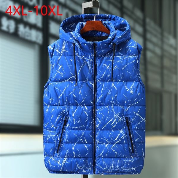 plus large size 10xl men winter vest hat detachable waistcoat warm thicken sleeveless jacket unloading parka coat for men 201216, Black;white
plus large size 10xl men winter vest hat detachable waistcoat warm thicken sleeveless jacket unloading parka coat for men 201216, Black;white