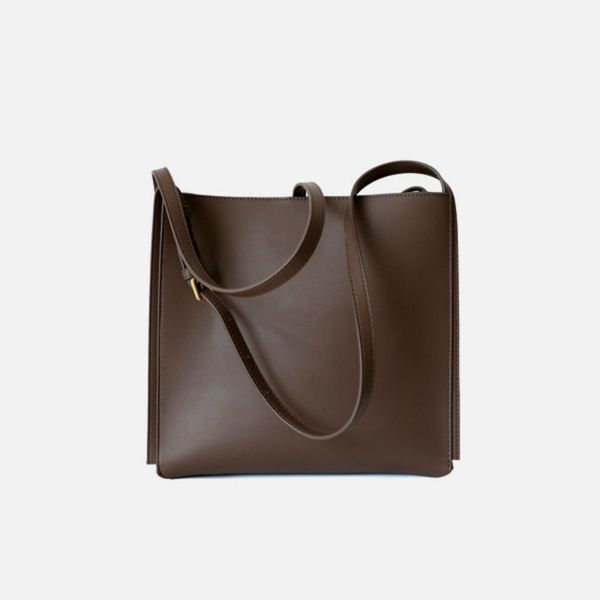 solid leather women's shoulder big 2020 bag new fall and winter tote