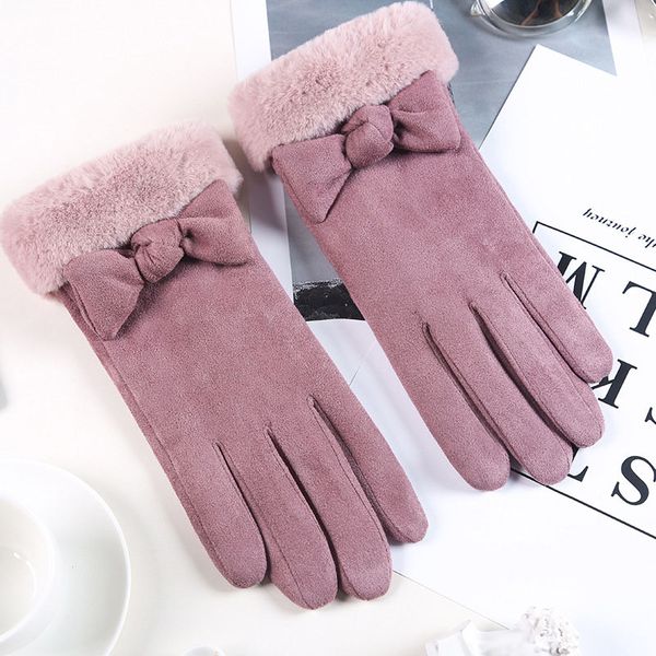 beautiful womens handmade winter driving windproof gloves keep warm thicken touch screen faux suede glove, Blue;gray 
beautiful womens handmade winter driving windproof gloves keep warm thicken touch screen faux suede glove, Blue;gray