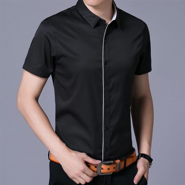 men's casual shirts brand style leisure fashion men short sleeve high quality, White;black
men's casual shirts brand style leisure fashion men short sleeve high quality, White;black