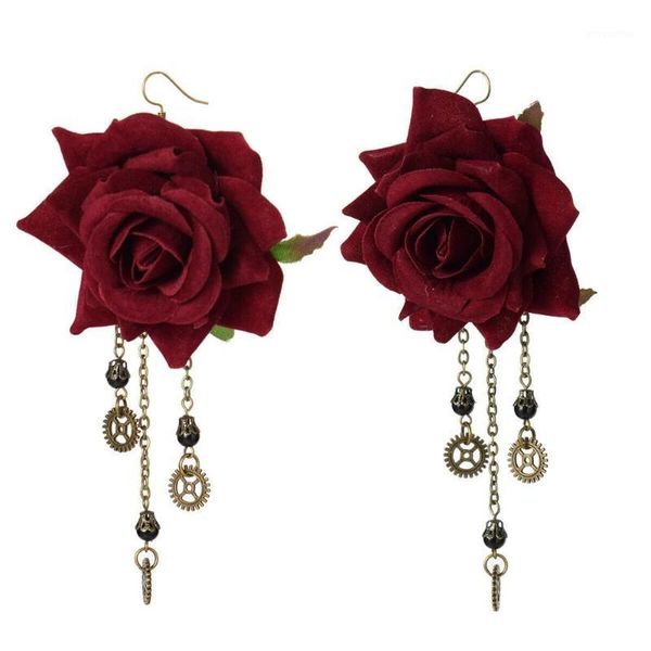 gothic dangle earrings medieval retro vampire red rose lace elegant party drop earrings women jewelry1, Silver
gothic dangle earrings medieval retro vampire red rose lace elegant party drop earrings women jewelry1, Silver