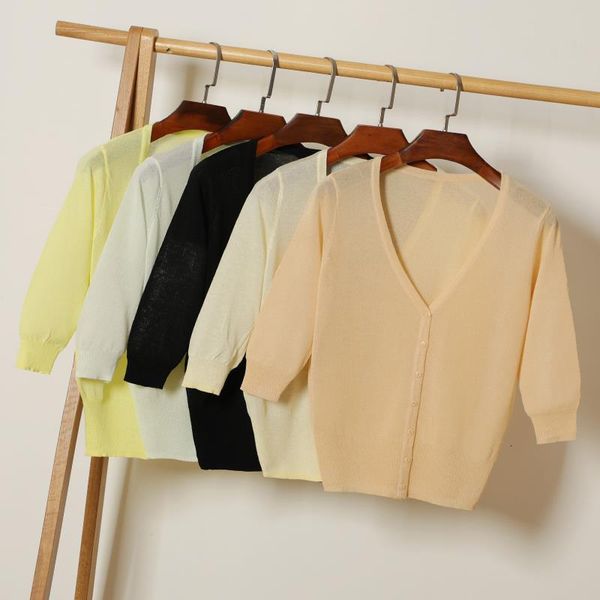 size 4xl summer woman sweater fashion knitted 3 4 sleeve v neck solid casual woman cardigan sweater for female, White;black
size 4xl summer woman sweater fashion knitted 3 4 sleeve v neck solid casual woman cardigan sweater for female, White;black