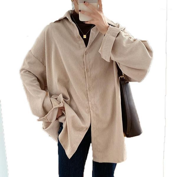 2020 corduroy blouse women casual loose solid color turn down collar vintage shirts batwing sleeve single breasted womens 1, White
2020 corduroy blouse women casual loose solid color turn down collar vintage shirts batwing sleeve single breasted womens 1, White
