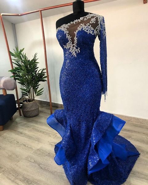 aso ebi 2021 arabic royal blue lace evening dresses beaded mermaid prom dresses vintage formal party second reception gowns zj266, Black
aso ebi 2021 arabic royal blue lace evening dresses beaded mermaid prom dresses vintage formal party second reception gowns zj266, Black