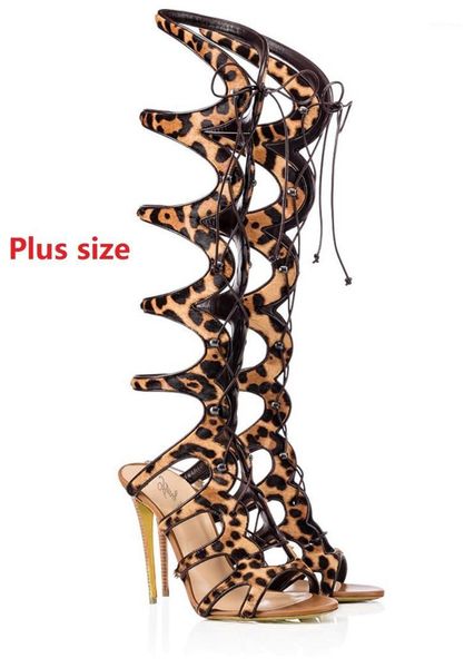 women leopard print high heels roman gladiator bandage sandals boots lady knee high ankle strap shoes large size hollow boot1, Black
women leopard print high heels roman gladiator bandage sandals boots lady knee high ankle strap shoes large size hollow boot1, Black