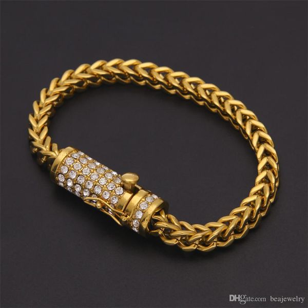 new fashion charm box clasp fox franco link bracelet 20cm iced out rhinestone gold silver filled chain mens hip hop bracelet bling jewelry, Black
new fashion charm box clasp fox franco link bracelet 20cm iced out rhinestone gold silver filled chain mens hip hop bracelet bling jewelry, Black
