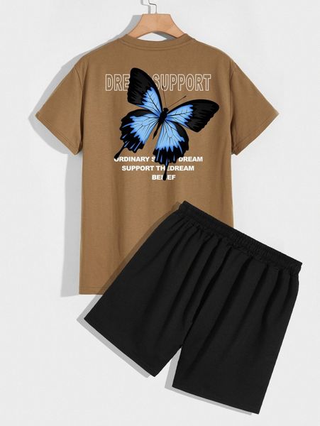 romwe guys butterfly slogan graphic tee & track shorts u39a#, Gray
romwe guys butterfly slogan graphic tee & track shorts u39a#, Gray