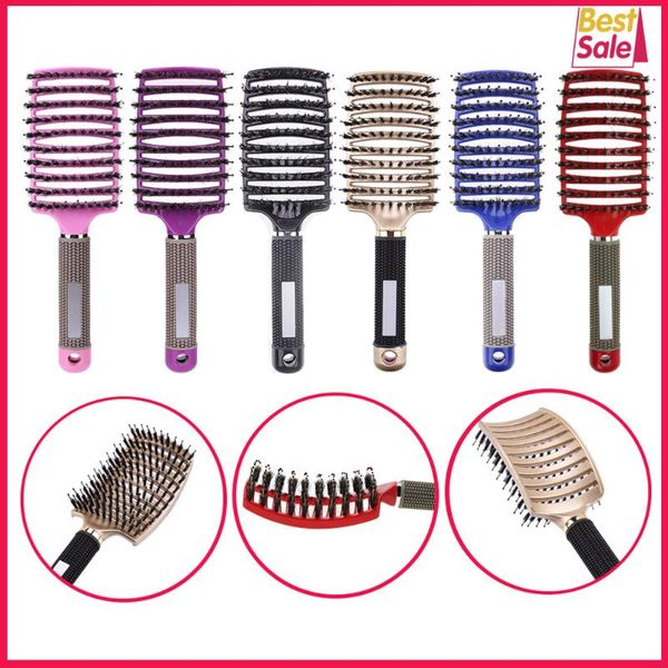 hair brushes scalp massage comb hairbrush bristle nylon women wet curly detangle brush for salon hairdressing styling tools, Silver
hair brushes scalp massage comb hairbrush bristle nylon women wet curly detangle brush for salon hairdressing styling tools, Silver