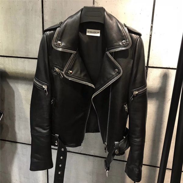 ladies real leather jacket women quality genuine leather jacket moto&biker leather jacket 201030, Black
ladies real leather jacket women quality genuine leather jacket moto&biker leather jacket 201030, Black