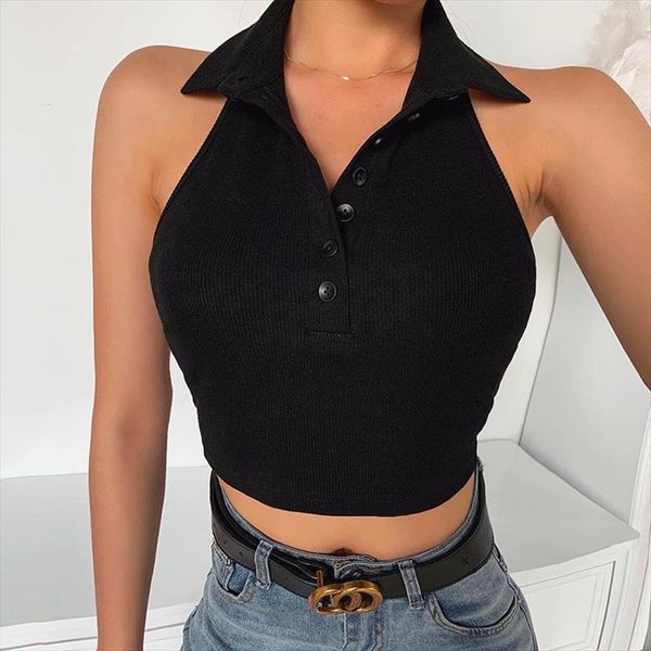 2020 fashion women short sleeve crop button vest halter casual white tank blouse short basic knit women streetwear
2020 fashion women short sleeve crop button vest halter casual white tank blouse short basic knit women streetwear