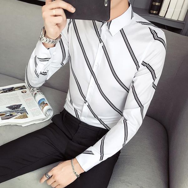 men shirt brand 2018 male long sleeve party club shirts casual slim fit black white man dress wedding shirts1, White;black
men shirt brand 2018 male long sleeve party club shirts casual slim fit black white man dress wedding shirts1, White;black