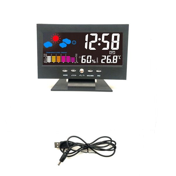 table clock digital large colorful screen alarm clock acoustic control sensing calendar backlight weather forecast snooze display led clock
table clock digital large colorful screen alarm clock acoustic control sensing calendar backlight weather forecast snooze display led clock