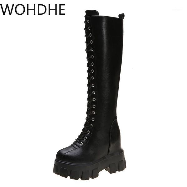 2020 fashion women cross strap pu leather boots autumn winter knee high boots ladies thick sole platform botas mujer size 34-391, Black
2020 fashion women cross strap pu leather boots autumn winter knee high boots ladies thick sole platform botas mujer size 34-391, Black