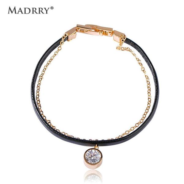 madrry requintado leather bracelets for women gold-color zirconia copper charm upscale wedding pulseira feminina, Black
madrry requintado leather bracelets for women gold-color zirconia copper charm upscale wedding pulseira feminina, Black