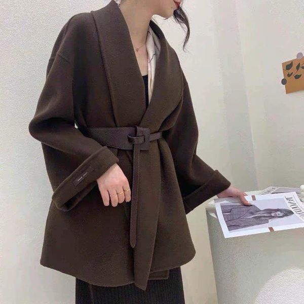 women's wool & blends autumn and winter 2021 hepburn double face cashmere coat korean loose lace tweed small man, Black
women's wool & blends autumn and winter 2021 hepburn double face cashmere coat korean loose lace tweed small man, Black