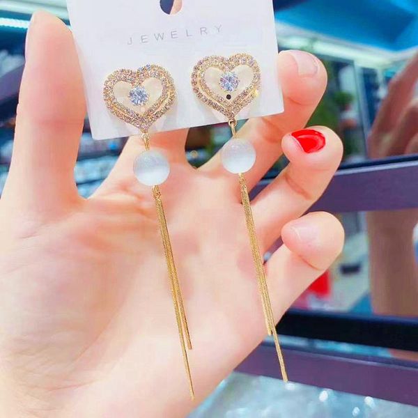 dangle & chandelier 2021 long crystal tassel heart gold color earrings for women wedding drop earing fashion jewelry gifts, Silver
dangle & chandelier 2021 long crystal tassel heart gold color earrings for women wedding drop earing fashion jewelry gifts, Silver