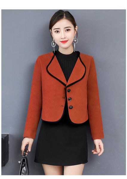 office lady short wool blend ladies coat single breasted women's jacket turn-down collar korean womens fashion coat1, Black;brown
office lady short wool blend ladies coat single breasted women's jacket turn-down collar korean womens fashion coat1, Black;brown