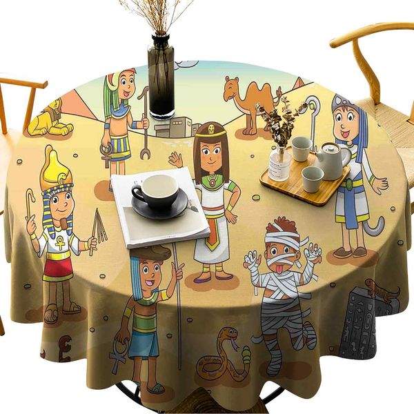 wrinkle anti-fading round tablecloths historical egypt characters with pyramids cleopatra king mummy child design image
wrinkle anti-fading round tablecloths historical egypt characters with pyramids cleopatra king mummy child design image