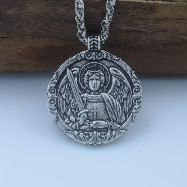 chains sanlan 1pcs st. michael necklaces amulet, Silver