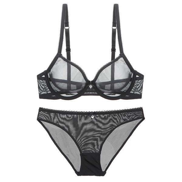 european and american ultra-thin underwear together breathable large bra perspective lace bra set c1211, Black;white
european and american ultra-thin underwear together breathable large bra perspective lace bra set c1211, Black;white