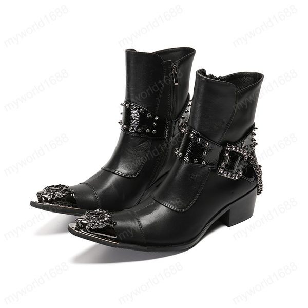 personalized fashion men's dragon pattern pointed toe heighten boots genuine leather men rivet motorcycle boots, Black
personalized fashion men's dragon pattern pointed toe heighten boots genuine leather men rivet motorcycle boots, Black