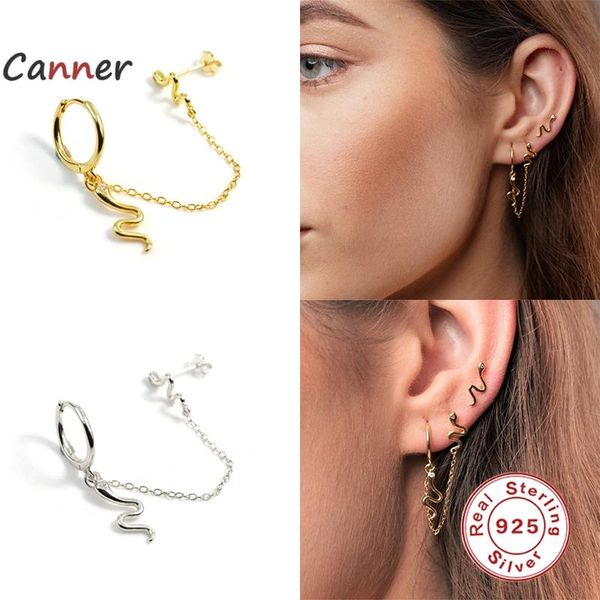 stud canner 925 sterling silver crystal zircon earring for women snake shape chain jewelry pendientes oorbellen, Golden;silver
stud canner 925 sterling silver crystal zircon earring for women snake shape chain jewelry pendientes oorbellen, Golden;silver